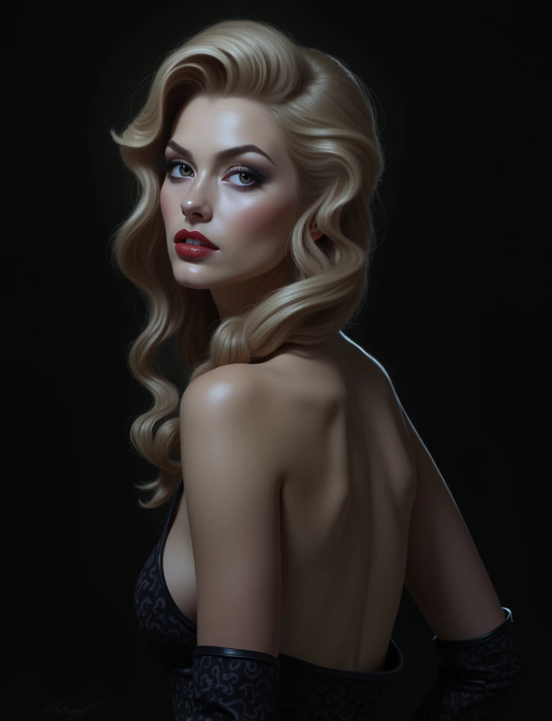 portrait of femme_fatale, very long_hair, realism, 
