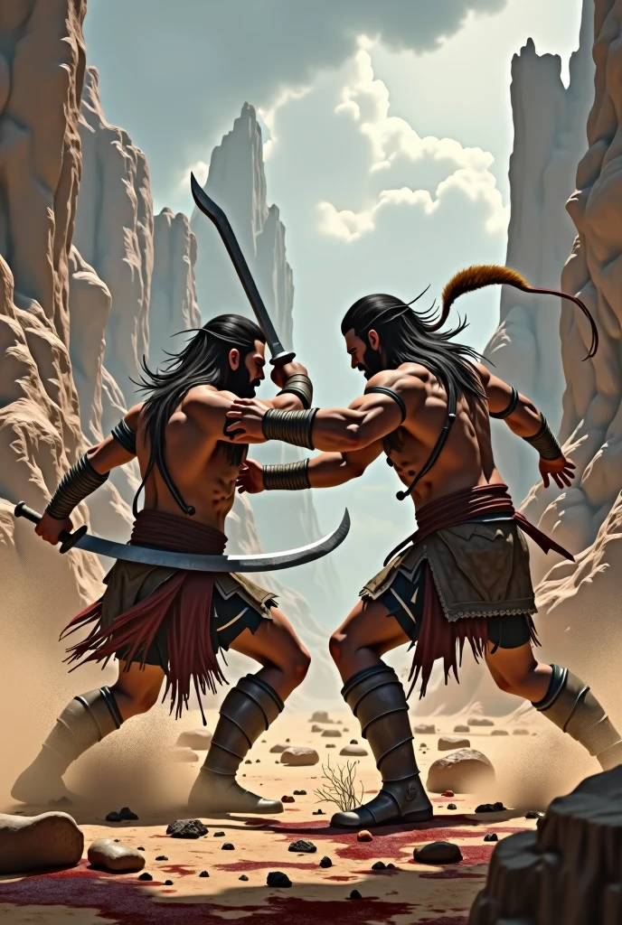 Make an image of the game Conan Exiles in an adventure fighting other warriors for my live