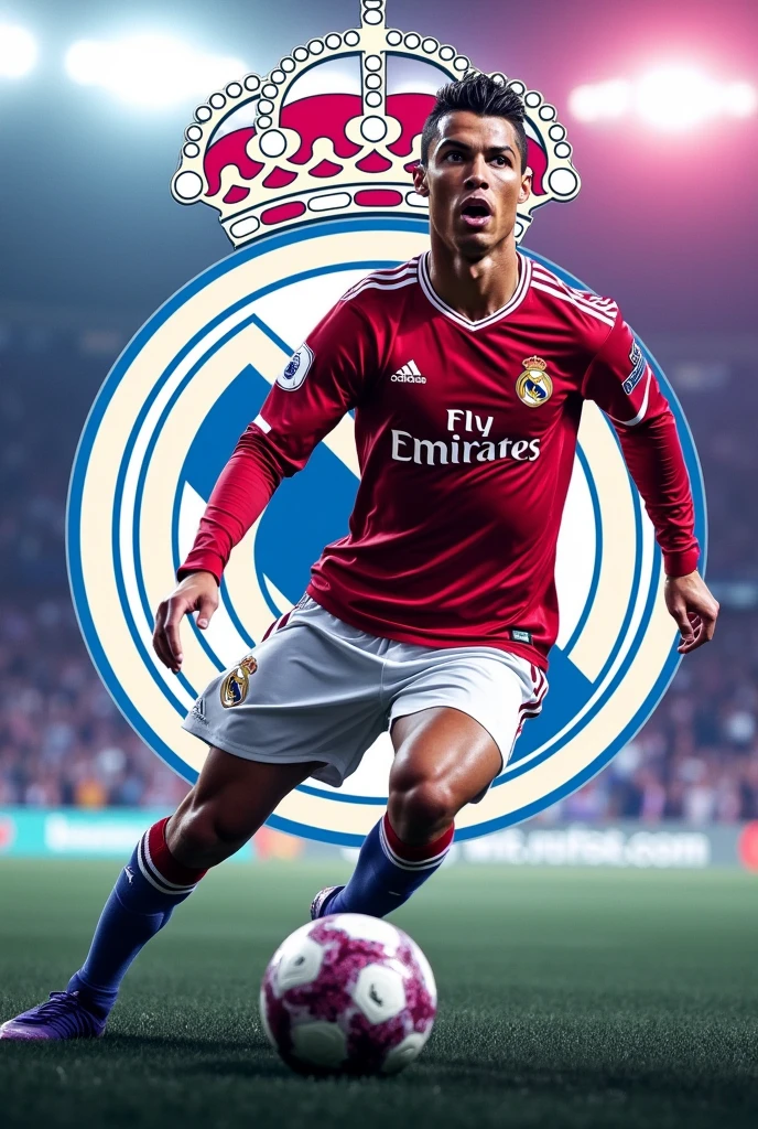 Jeux ps5 football cover logo écrit fc 26 cristiano ronaldo real madrid kit 2024 qui court