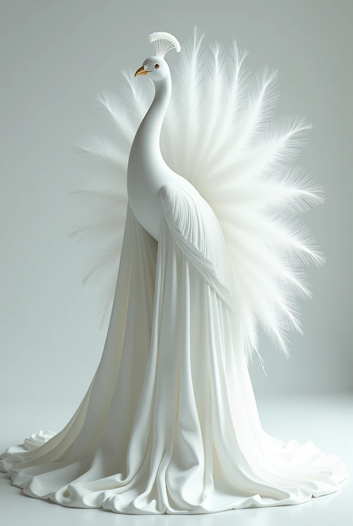 white peacock wrapped around in a cloth