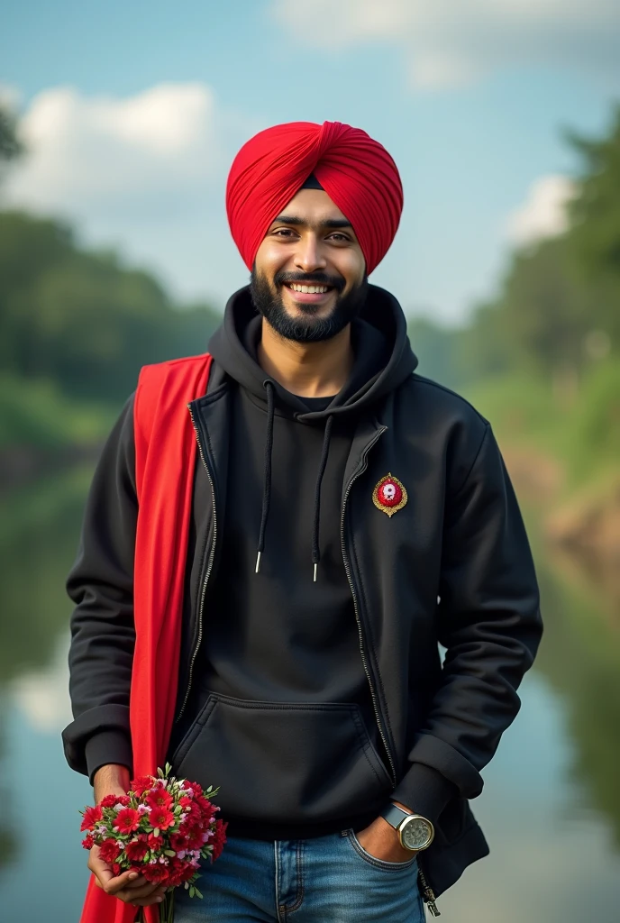 Punjabi boy sal sal red boy name"Badal "turban black hoodi black shoes black lover girls Punjabi jatti jeans jacket black girls beautiful water haath mein fulawar black watch watch smile girls kiss me name badal