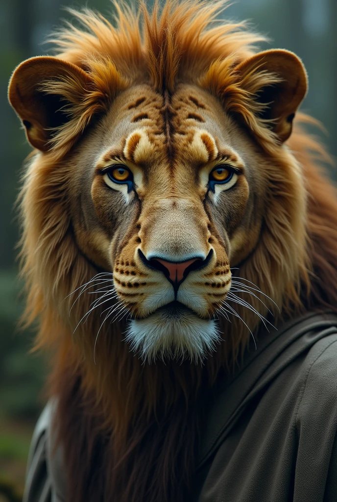 Imagine a young adult with a face alluding to a lion but still humanoid 
