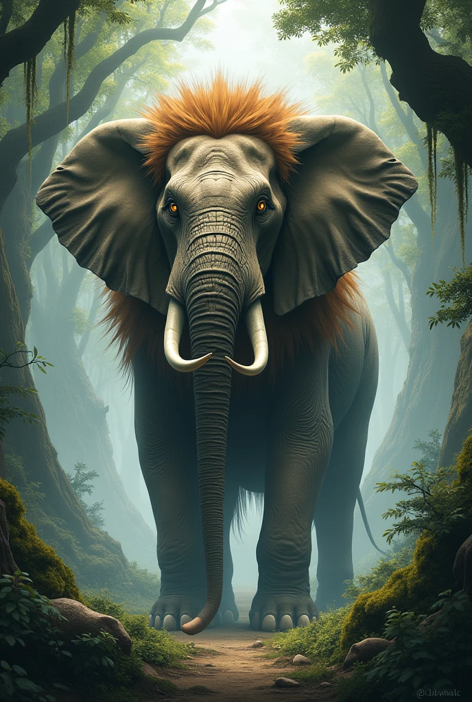 A mix of lion and elephant 