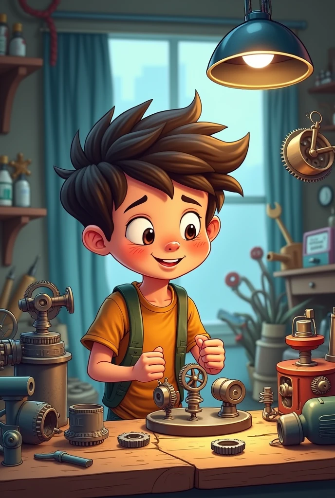boy creating motor movements cartoon
