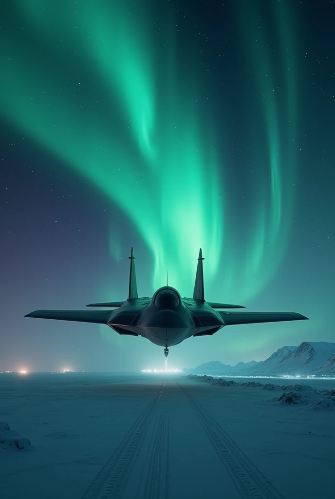 A junction of a B2-Spirit with the Northern Lights 
