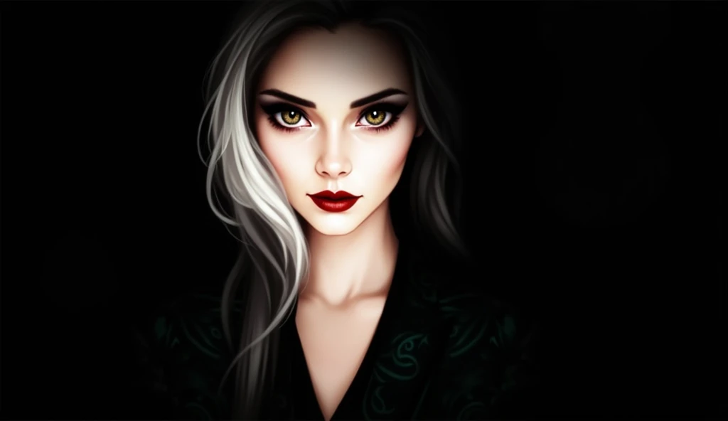portrait of femme_fatale, long_hair, realism,