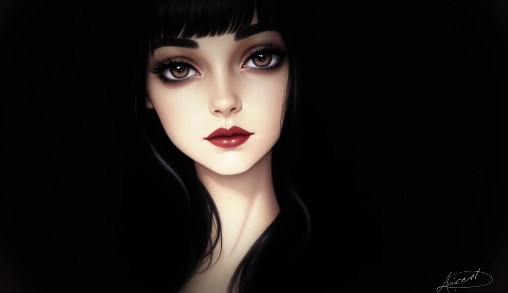 portrait of femme_fatale, long_hair, realism,