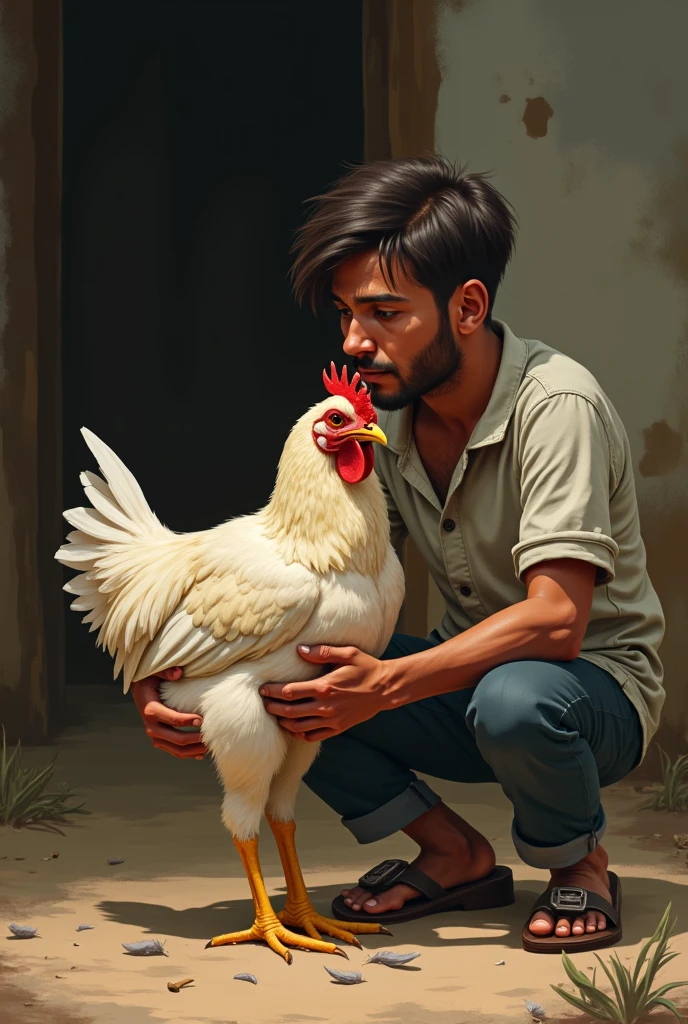 Chicken with broken leg Brazilian making chicken 