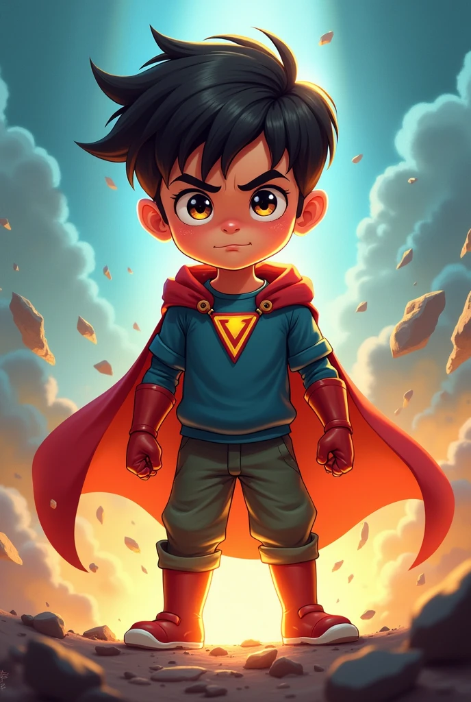 Powerful cartoon image of a child