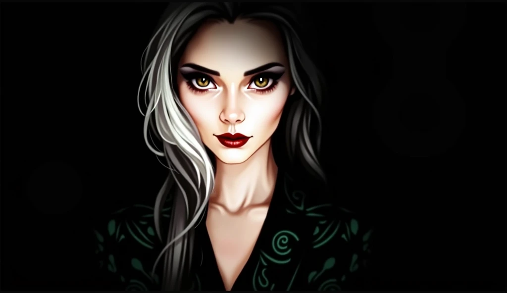 portrait of femme_fatale, long_hair, realism,