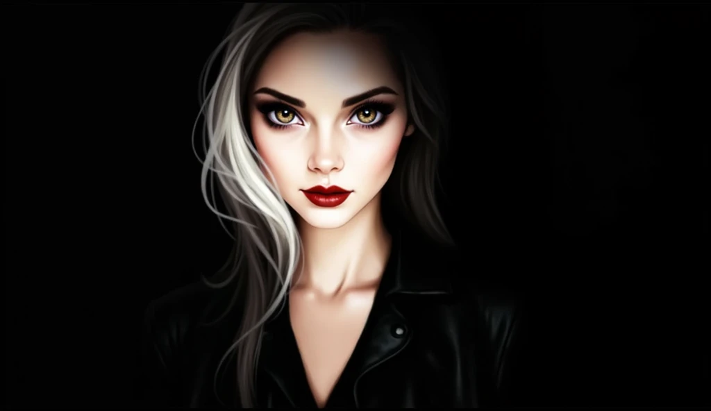 portrait of femme_fatale, long_hair, realism, 