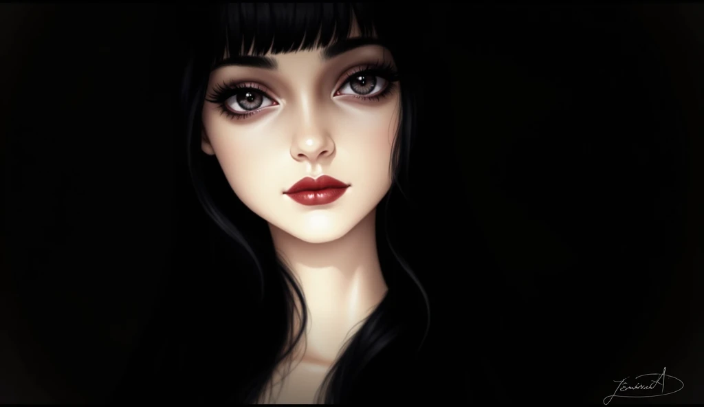 portrait of femme_fatale, long_hair, realism,
