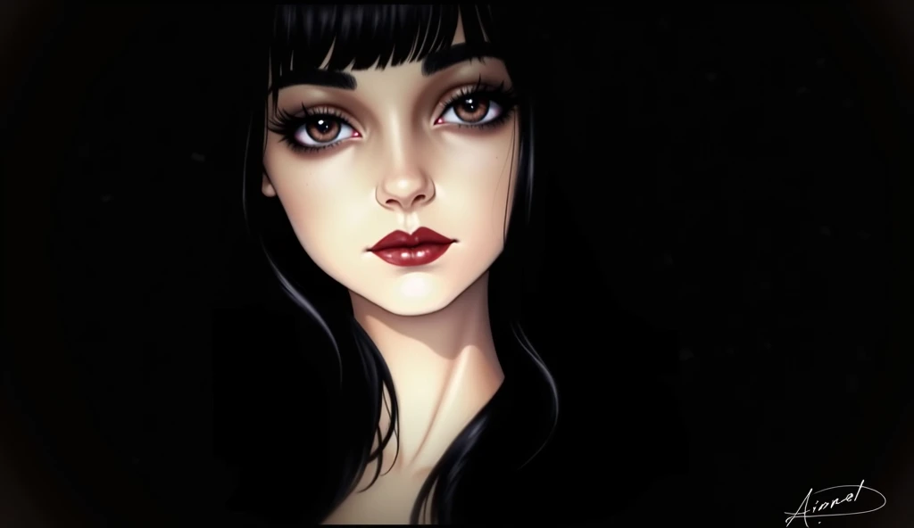 portrait of femme_fatale, long_hair, realism, 