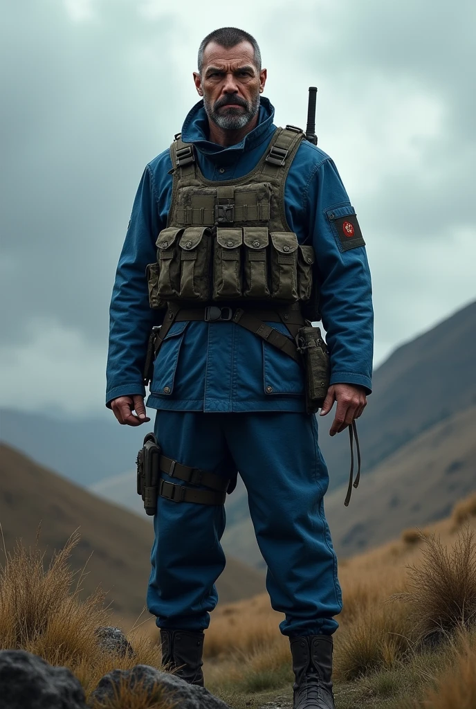 Soldier mitar blue clothes
