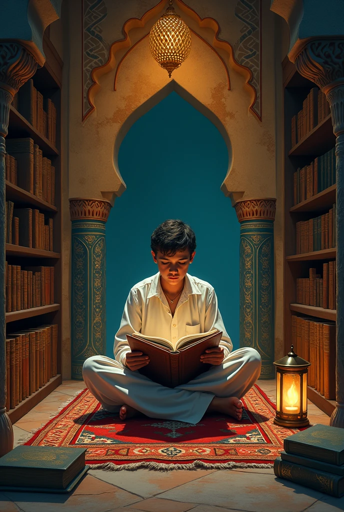 if only we had a little education. Try to read book. Picture in east arabian style.