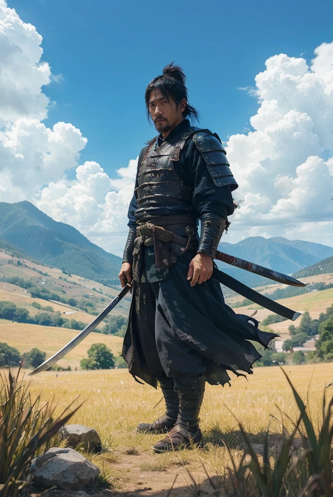 His honor and blade were renowned, but he sought a deeper purpose. One evening, Hiroshi arrived at a small village plagued by a ruthless bandit lord.