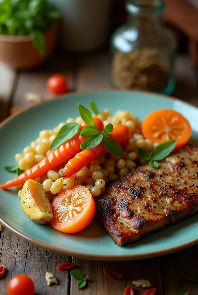 A plate of food made with love for $1