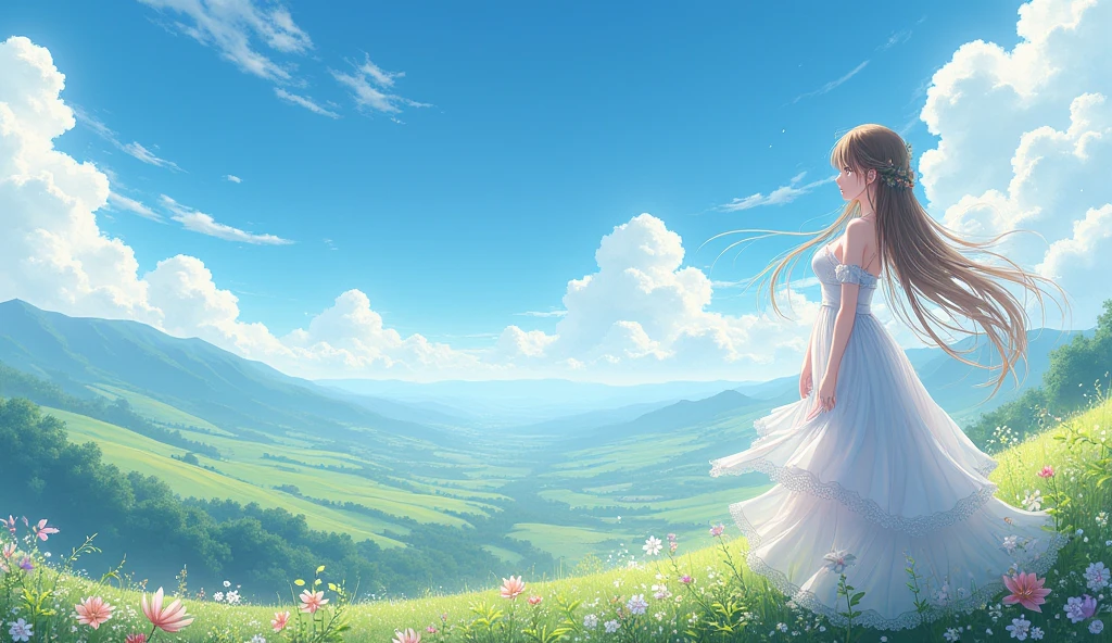 Panoramic anime beautiful girl