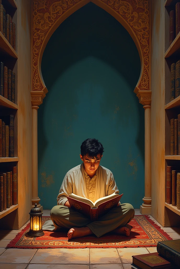 if only we had a little education. Try to read book. Picture in east arabian style.