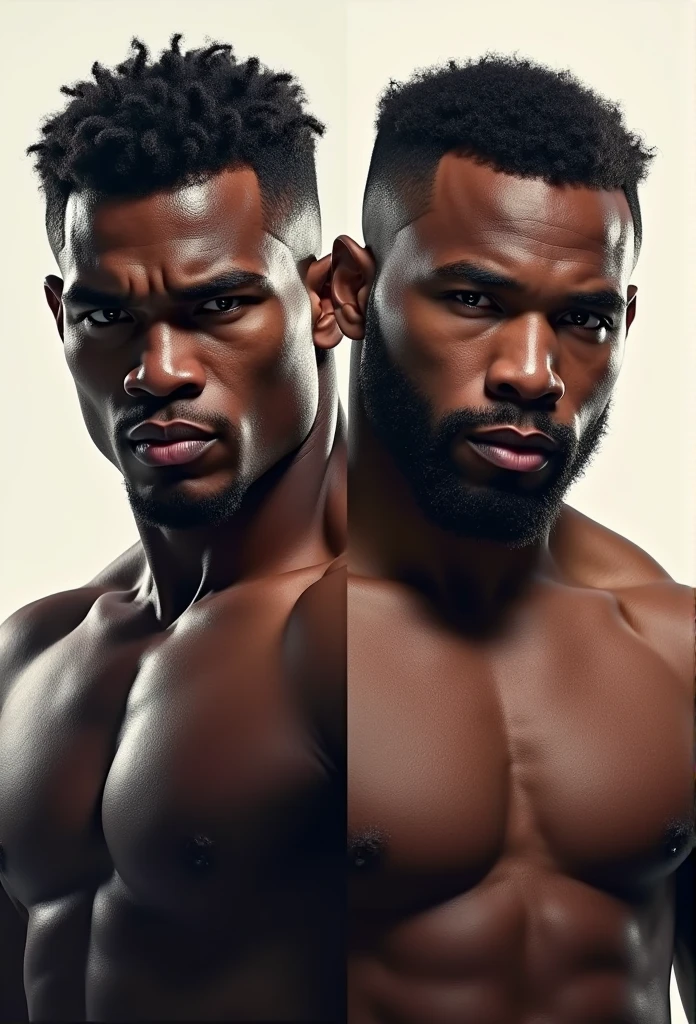 Two black men, Mixed martial artist, Side by Side Poster, Looking Camera, 4K, realism