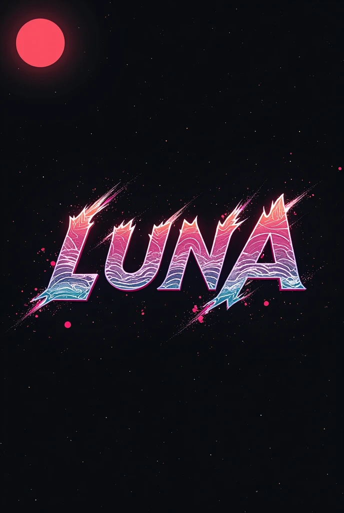 High resolution, logo spelling swiftly “Luna” cool, Jdm theme, anime theme, Cyberpunk vibe name spelling, brand logo, logo for tshirt, brand logo “LUNA”, neon vibes, acid trip vibes, acid trip, shooting stars, acid trip inside “LUNA”, acid trip, hallucinations inside “LUNA”, Waves of hallucinations, splash, waves of futuristic hallucinations, futuristic wave, stars in the background, red strange moon, silver red stardust,