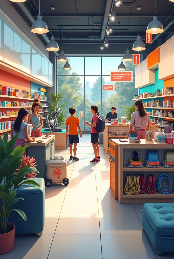 An image for a store that sells fitness pet and back to school items