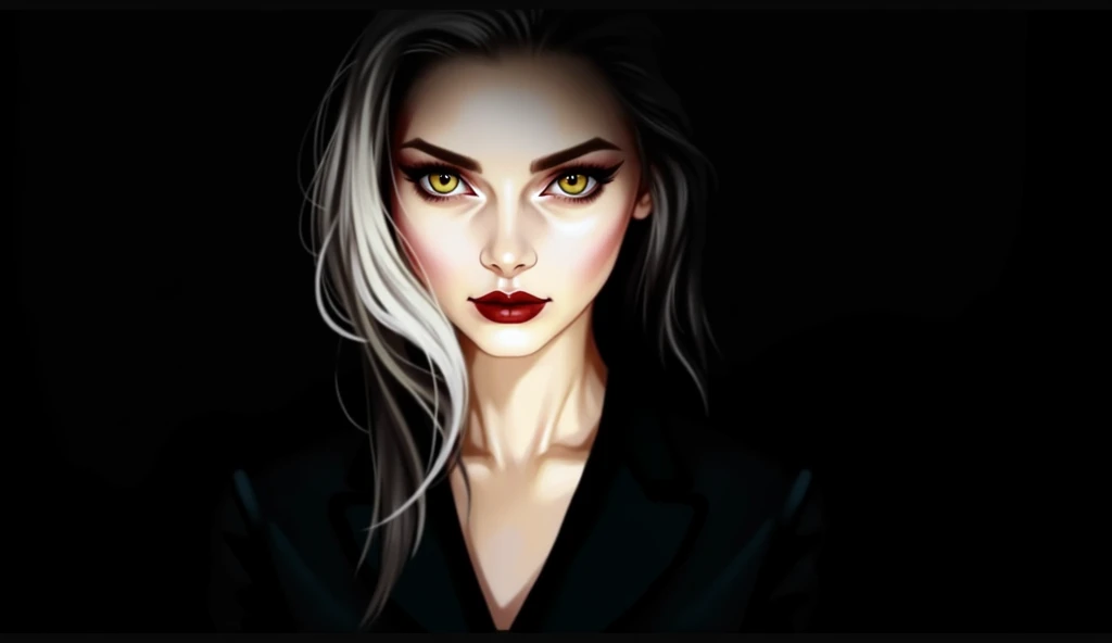 portrait of femme_fatale, long_hair, realism, 