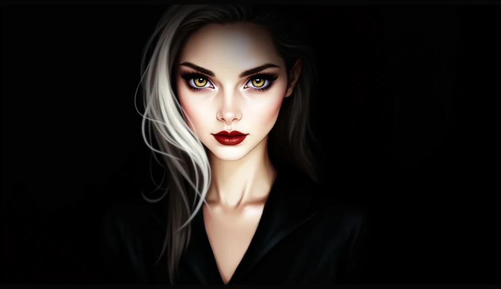 portrait of femme_fatale, long_hair, realism,