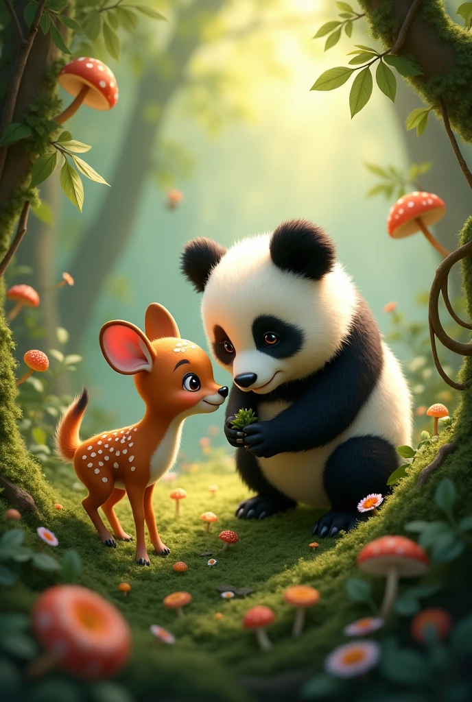 In a dense forest, there lives a mouse deer and a panda who help each other in any difficult situation. 