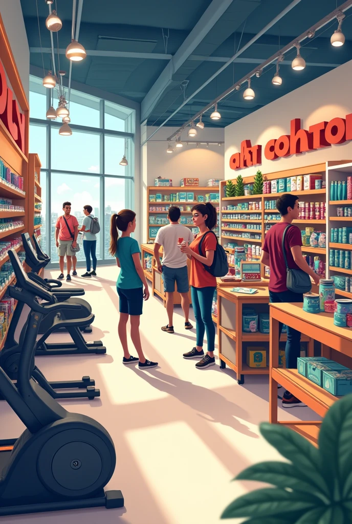 An image for a store that sells fitness pet and back to school items