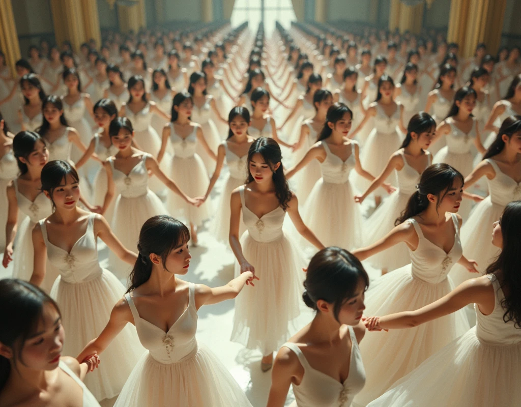 (No need for a center subject in the foreground), (Japanese Clone-girls=Myself), (Super Best masterpiece Clone-girls Raw Photography Art), (16K, Highest quality, Ultra-high resolution, RAW Photos), (It's so unrealistic., With unparalleled depiction, With an unfathomable sight, An unprecedented and shocking worldview, Clone-girls: In a world of mass reproduction, Ultra-realistic depiction), (Japanese Girls, Hamabe-Minami, 16yo), (Small face, Thick black hair, long hair, Dark Eyes, Mature face, Cute Smile, Smiling face, A gentle gaze), (Very pleasant look), (Very beautiful and detailed girl, Accurate body structure, Accurate body movements, Very detailed body), (Super big breasts, Large bulge of ample breasts), (White Dress, Emphasise the fullness of your breasts), (Very detailed, Myself cloning, Depiction of splitting oneself, 1Myself girl→1,000,000,000,000,000,000,000,000,000,000Myself cloning girls), (Myself clone girlsは, With the same perfect appearance, to multiply in large numbers), (Very detailed depiction, Myself's multiplying female body, In the same female body,With the same face, With the same hairstyle, In the same clothes, At the same height, 同じSuper big breastsで, A completely indistinguishable female body, 1,000,000,000,000,000,000,000,000,000,000 people), (Myself girls only), (1,000,000,000,000,000,000,000,000,000,000Myself girls), Ballroom dancing with myself, They are dancing in pairs., Faithful depiction of dance movements, European style guest house, A gorgeous space, Top View, The Princess' Style