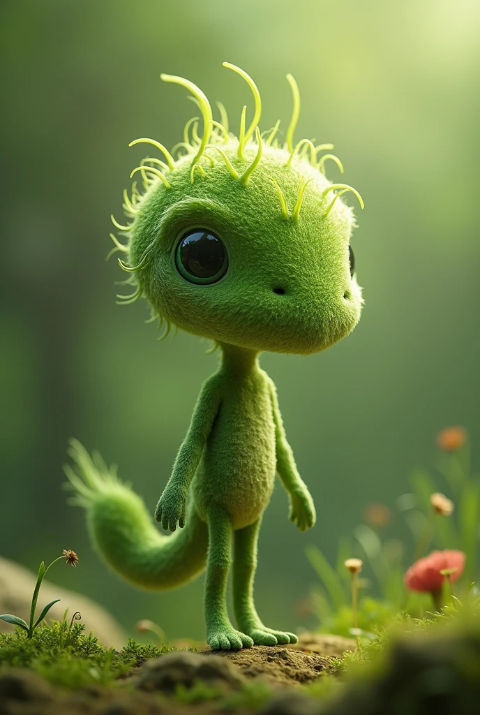 Creates a non-existent creature that is a grass or herb about 15 centimeters long with small arms and small legs.