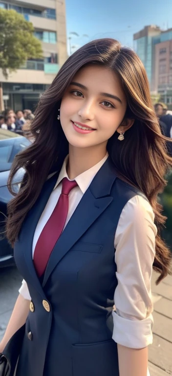 4K photograph, amateur photo posted to  ,beautiful female ,dress ,living room
score_9, score8_up, (masterpiece:1.5), uhd:1.3, 16k, RAW photo, highly detailed, intricately detailed, ultra realistic, stunning beautiful girl, (Highest quality, Very detailed, Attention to detail, digital coloring,  Best aesthetics), ((1 girl)), Black Hair, Straight Long Hair, Reddish brown eyes, Earrings, Collared shirt, Blue tie, smile, blush, JK, School uniforms, Friendly atmosphere, Beautiful illustrations, (((Low angle shot from below, Spanning the audience))), blue sky, Light, One Girl, Beautiful and well-defined legs and thighs, Highest quality, close, Super fine,
a 2 beautiful indian girl with lomg hair smiling face beautiful eyes wearing suit coat pant dress entering into car protected with her securities nearby and personal bodyguards protecting her from crowds full pic taken from long distance 
