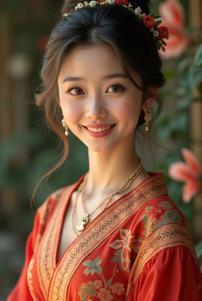 A beautiful  bestie women ,in traditional dress