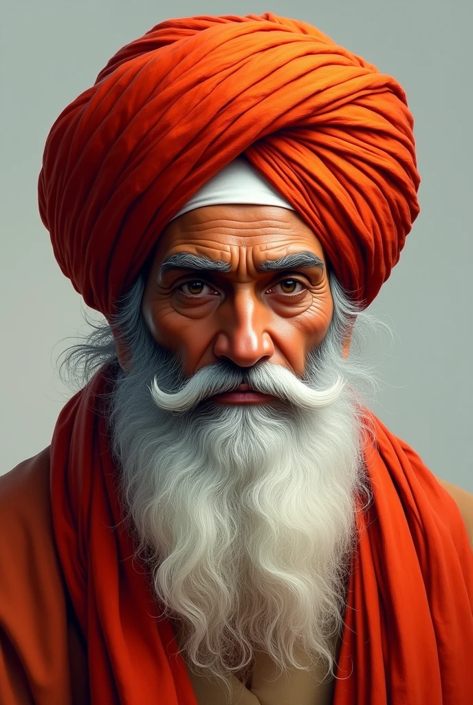 A 40 years Punjabi pic guru nanak dev turban red