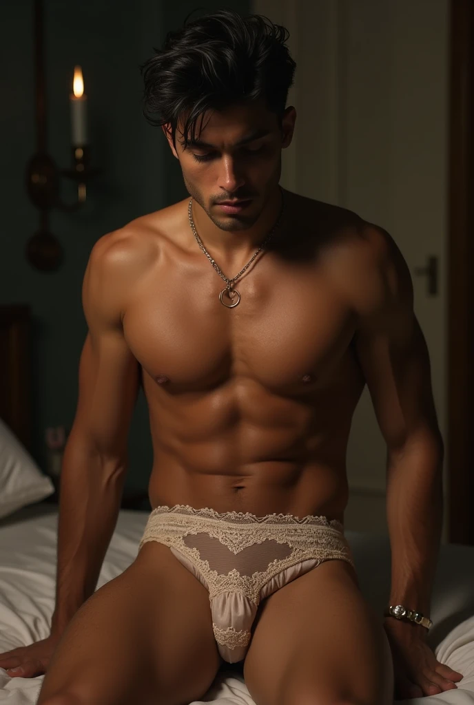 submissive brazilian man in lingerie