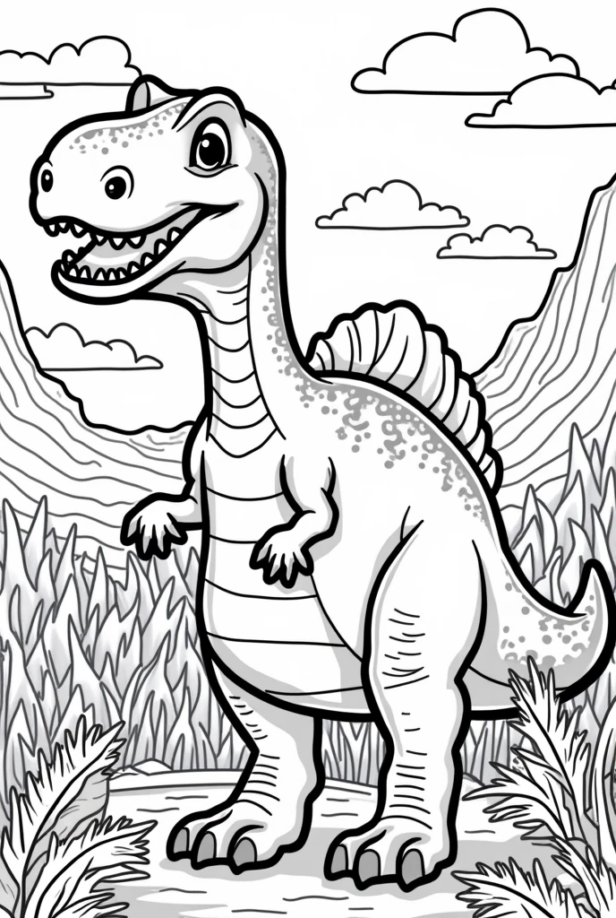 Create 20 coloring pages for children with the theme dinosaurs