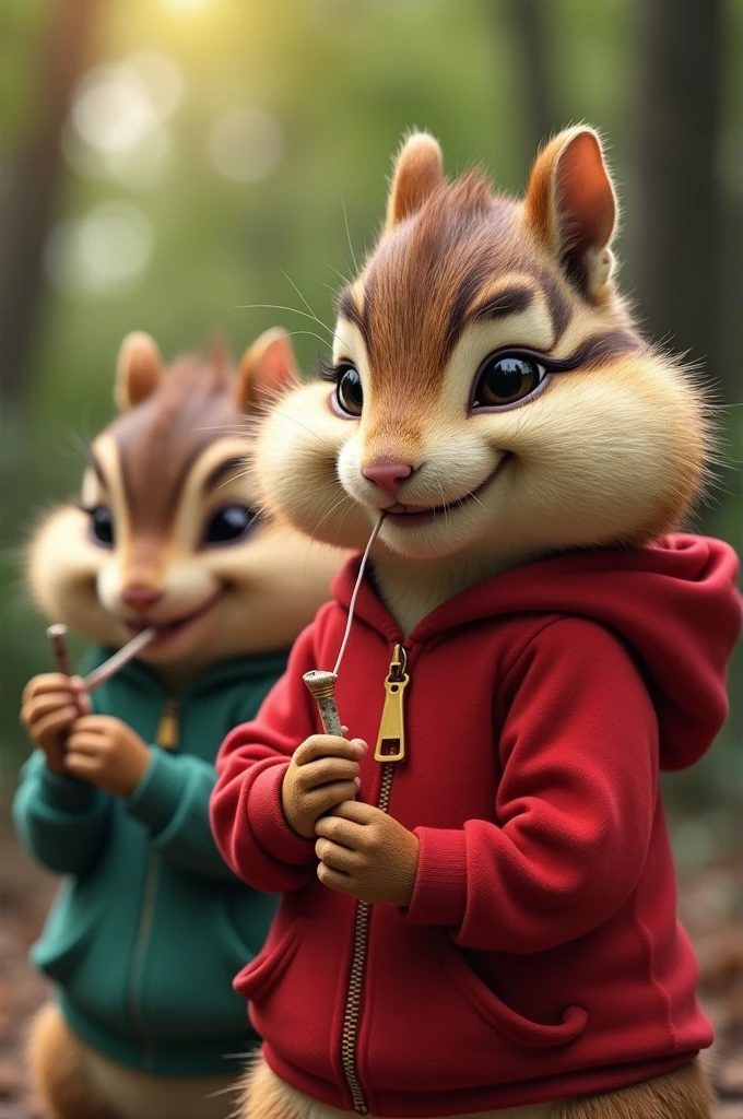 Alvin and the Chipmunks smoking a joint 
