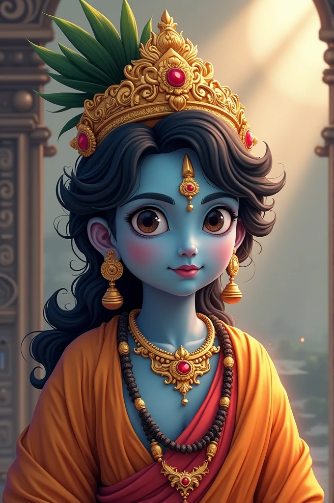 Lord krishna in Anime style version 2d anime