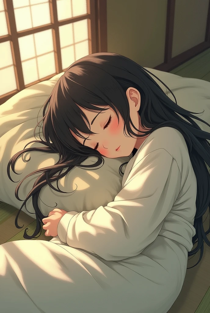 Traditional girl , sleeping moments
