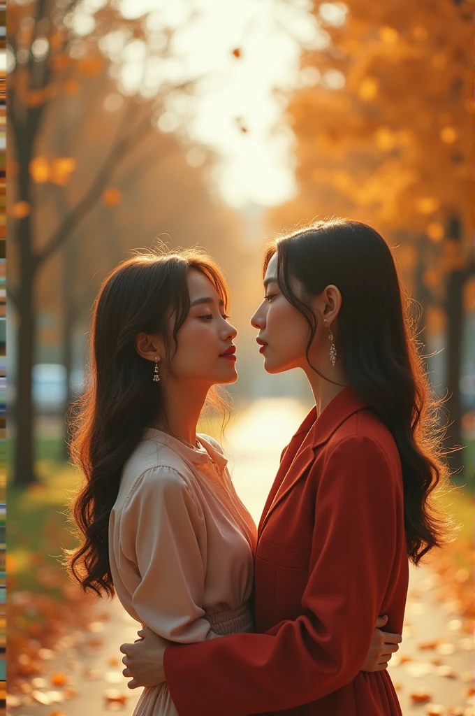 I'm taking photos for a new concept album. Create a girl group concept photo with the "FALL IN LOVE AGAIN" style