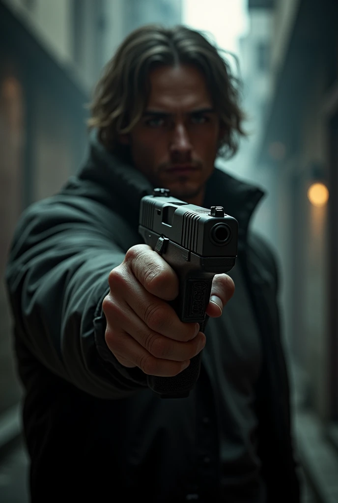 Holding a glock 18 pistol