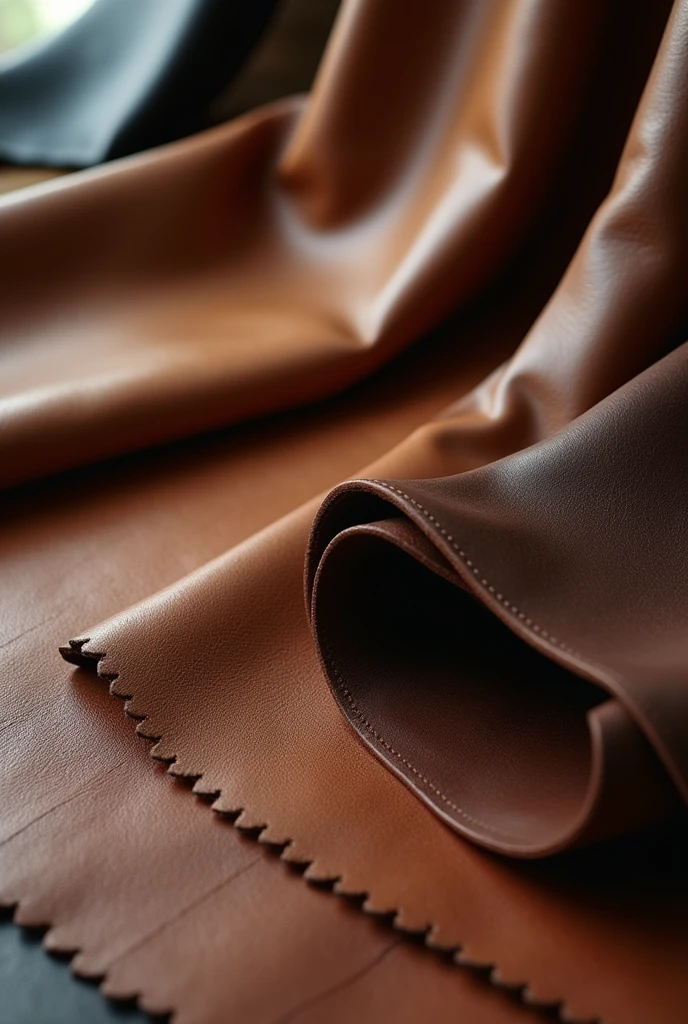 selection of premium leather  for making bag
