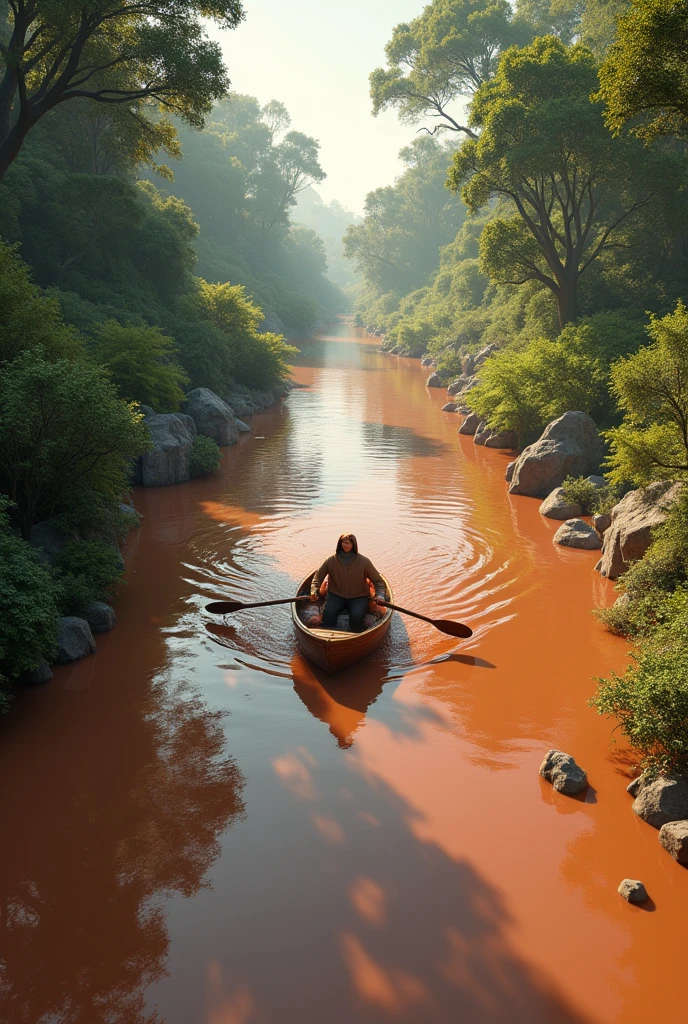 chocolate milk rowing in the river
