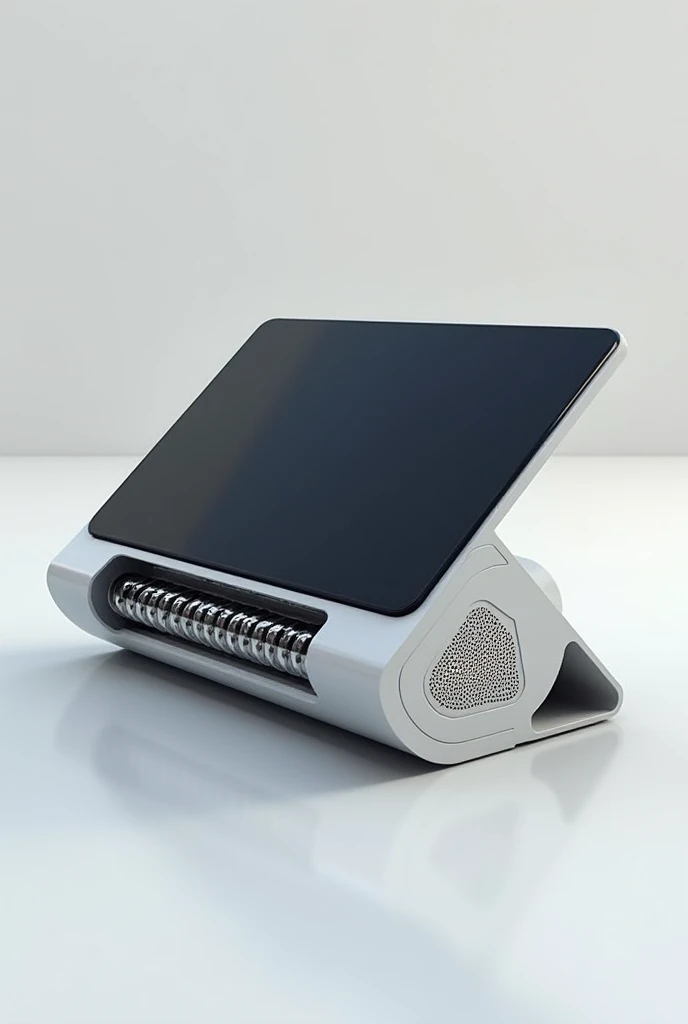 Abacus with touchscreen monitor that is foldable with speaker either sides