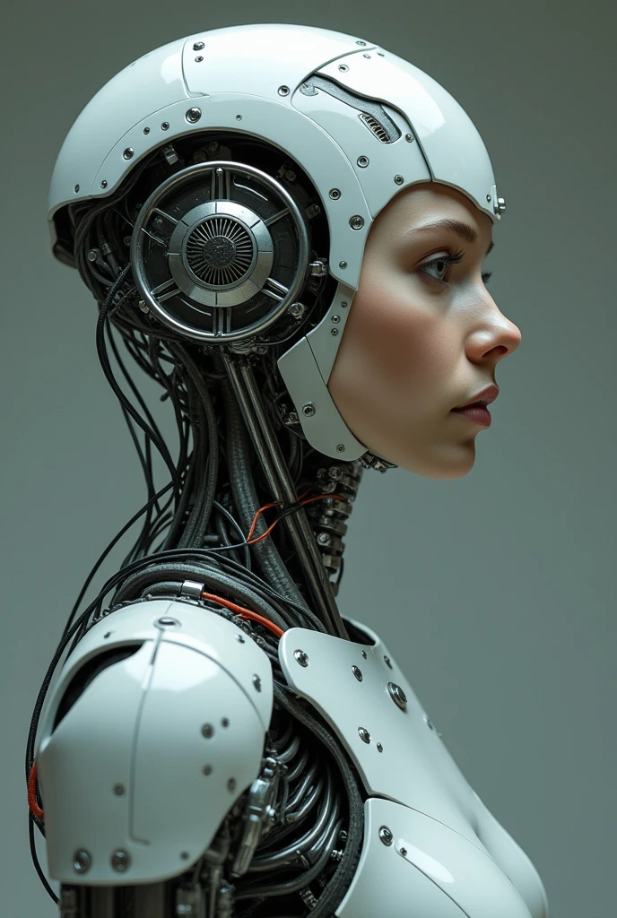 (((masterpiece))), (((Best Quality))), ((ultra detailed)), (highly detailed CG illustration), ((an extremely delicate and beautiful)),(Beautiful delicate face),cinematic light,((1 mechanical girl)),Alone,Whole body,(machine made gaskets:1.4),((mechanical limbs)),(Blood vessels connected to tubes.),((mechanical vertebra attached to the back)),((mechanical cervical fixation to the neck)),((Session)),expressionless,(Wires and cables that attach to the head and body.:1.5),(Character focus),Science fiction