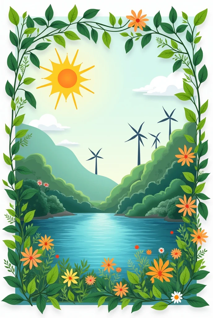 A poster A3 size poster background is related to sustainable development and border of the page is also related to sustainable development