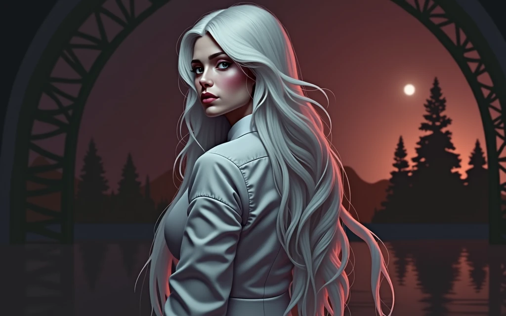 portrait of femme_fatale, long_hair, realism,