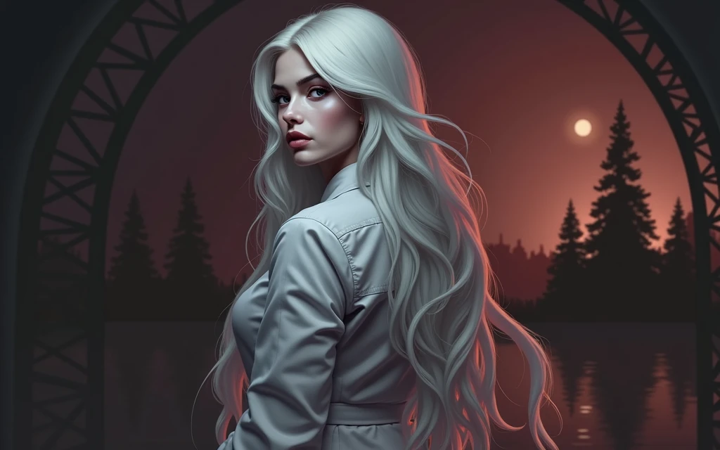 portrait of femme_fatale, long_hair, realism,