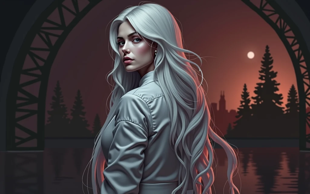 portrait of femme_fatale, long_hair, realism,